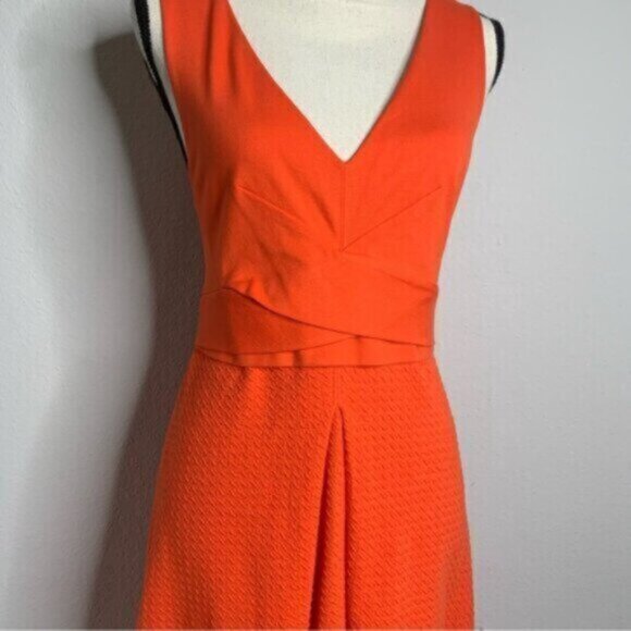 Anthropologie HD In Paris Orange Sleeveless Knee Length A Line Dress - Picture 8 of 17